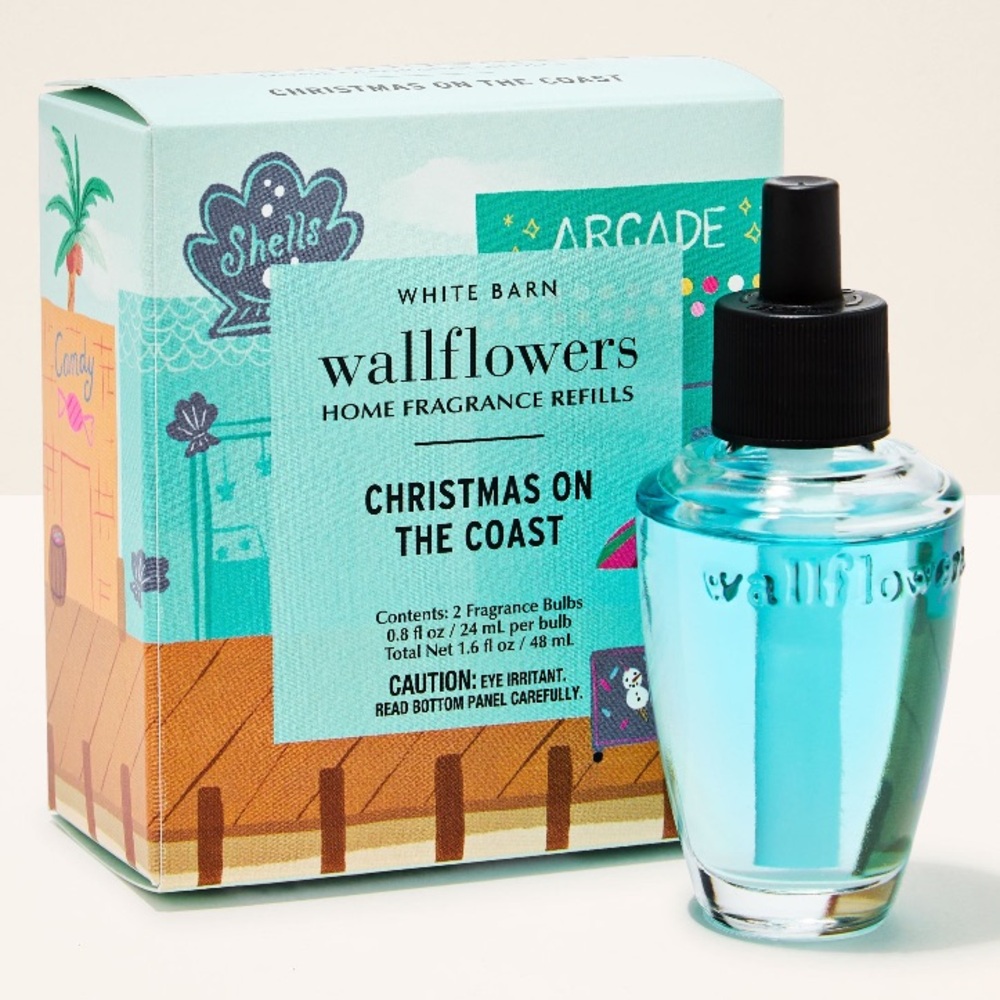 “CHRISTMAS ON THE COAST” BBW/WB, 2-Pack Wallflowers Home Fragrance Refills, NIB